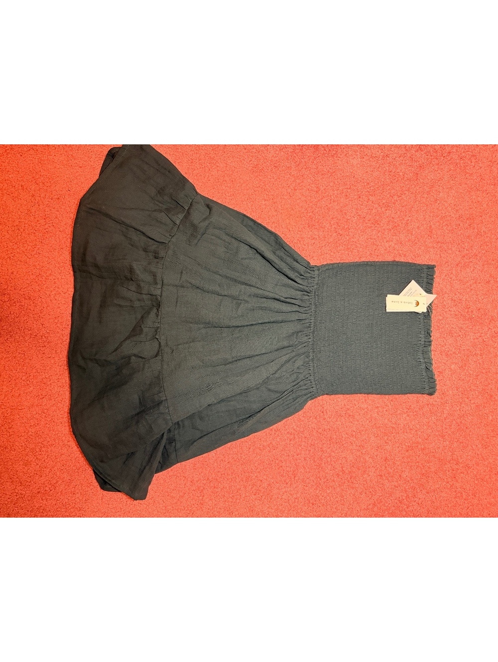 Lotus & Luna Women's Large 100% Cotton Smocked Waist Skirt,